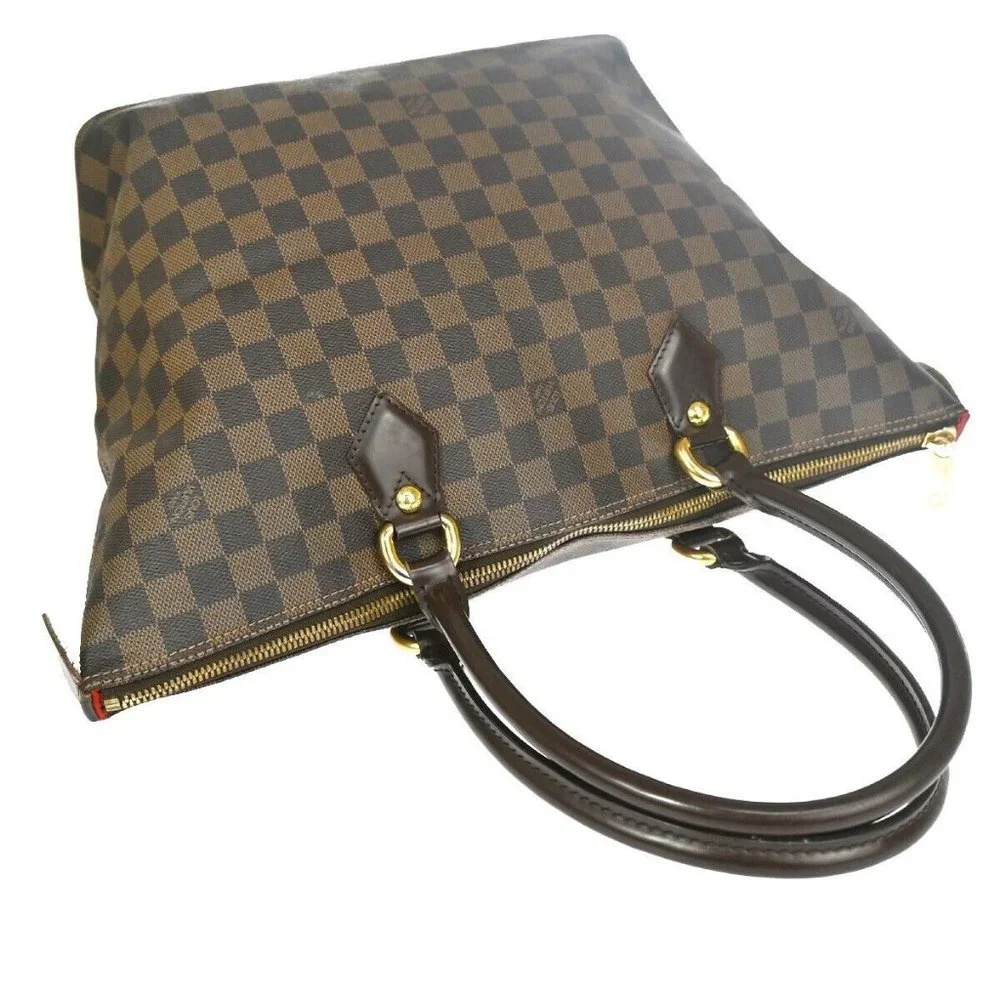 LOUIS VUITTON Saleya MM Shoulder Tote Bag Damier Ebene Leather